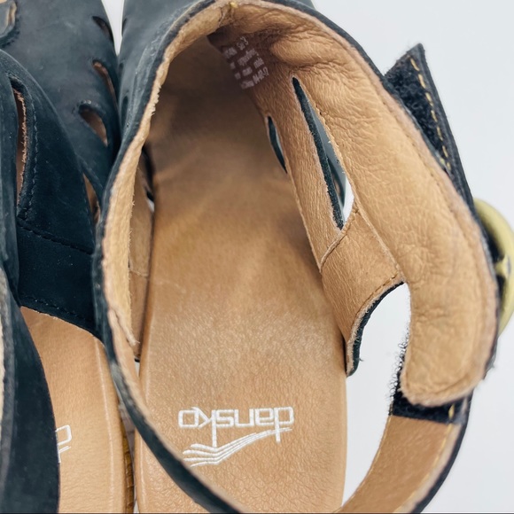 Dansko Demetra Peep Toe Leather Heeled Sandals 39 - Picture 7 of 12